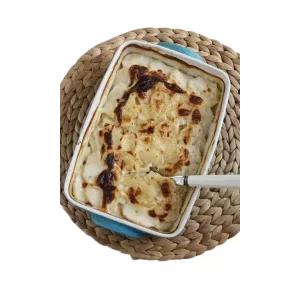 Patatas Grande Gratinadas con Arroz y Carne
